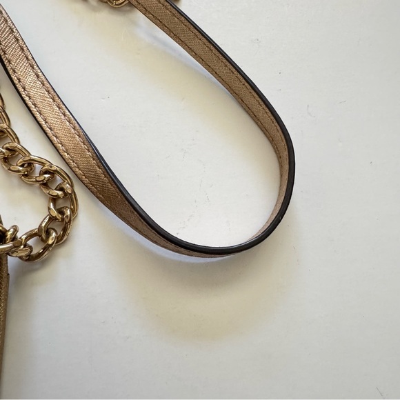 Michael Kors Gold Chain Strap Leather  Crossbody Bag - Picture 5 of 9